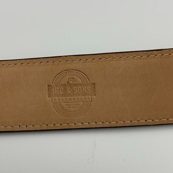 JRC & Sons Men's Brown Bovine Leather Belt Silver Tone Buckle Size 32 - Picture 9 of 10